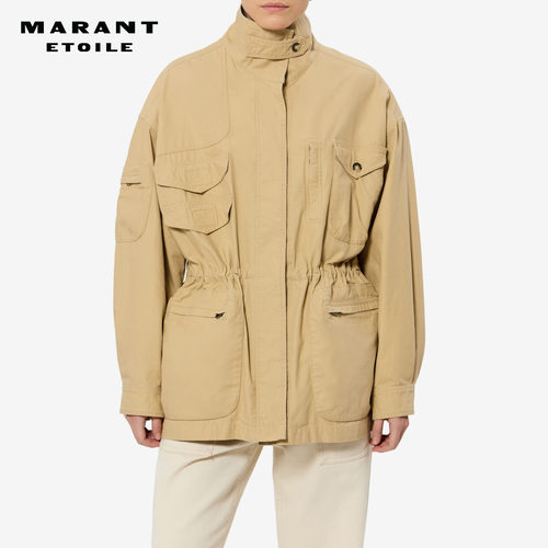 【26早秋新品】MARANT ETOILE ISANE休闲工装收腰拼色翻领夹克