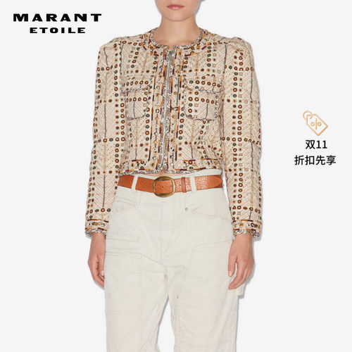 MARANT ETOILE2025 CHRISTY法式绗缝刺绣印花棉夹克女