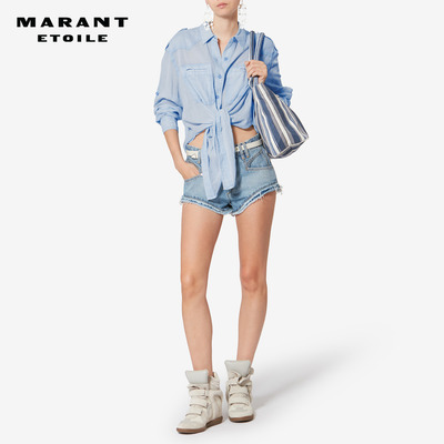 MARANT ETOILE2026早春新款VALIANE 轻质棉系带衬衫