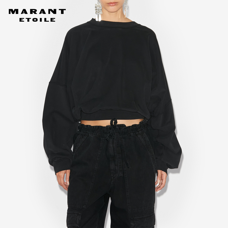 MARANT ETOILE SHEILA圆领短款抽绳卫衣毛圈女