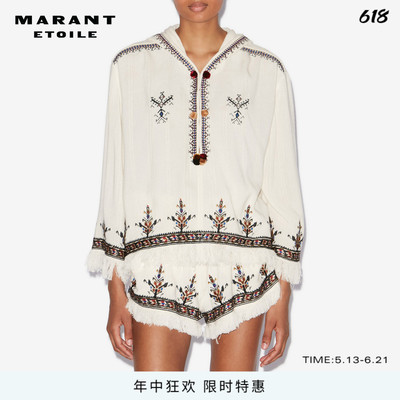 MARANT ETOILE2025 KAMEYA刺绣流苏装饰兜帽罩衫女