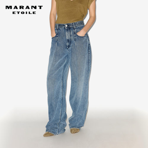 MARANT ETOILE RODAYNAF褶皱牛仔裤女
