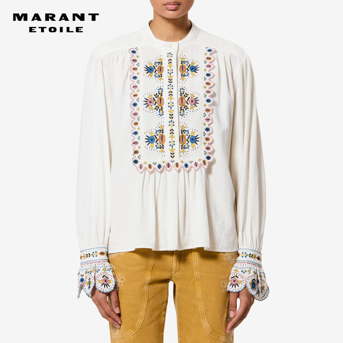 【26早秋新品】MARANT ETOILE MONIQUE法式亚麻混纺彩色刺绣罩衫
