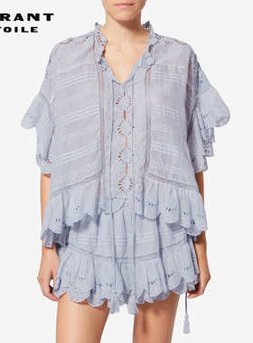 MARANT ETOILE2026早春新款PAYTON 棉质花卉蕾丝长袍式上衣