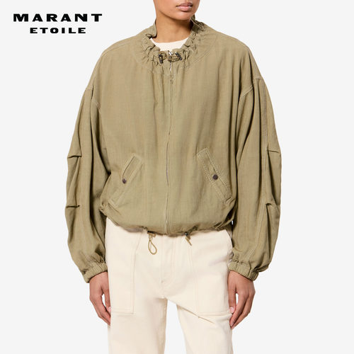 【26早秋新品】MARANT ETOILE PLUME休闲松紧领口亚麻混纺夹克