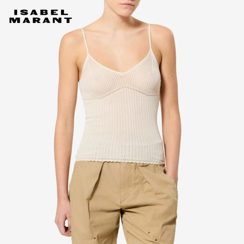 【26早秋新品】ISABEL MARANT SALOMA法式丝棉混纺细针织吊带背心