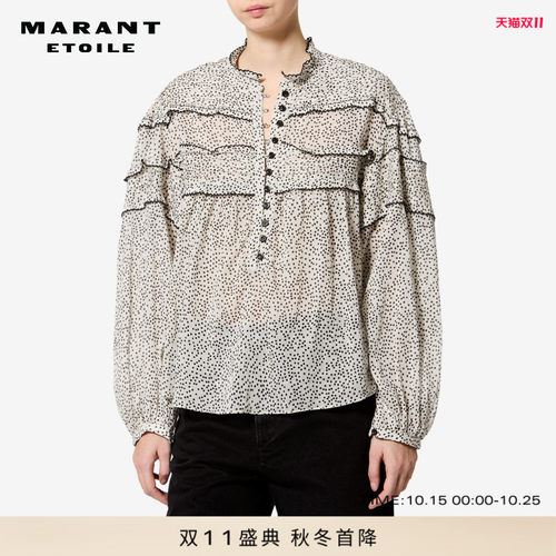 【26早秋新品】MARANT ETOILE DOANE法式波点印花棉质薄纱罩衫