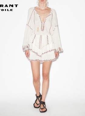 MARANT ETOILE2025 JOCADIA法式荷叶边刺绣薄纱短裤女