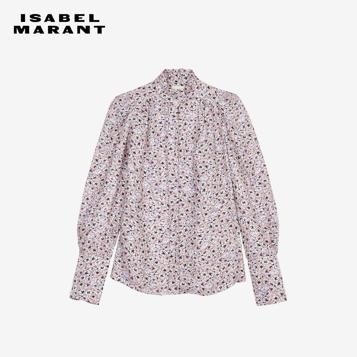 ISABEL MARANT2025 LAMIA法式复古花卉印花荷叶边领上衣女