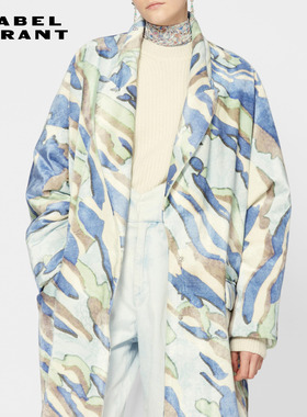 ISABEL MARANT ICLERIE翻领印花气质长款大衣外套女
