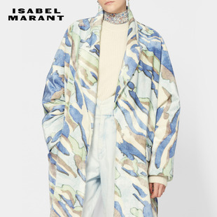 大衣外套女 ICLERIE翻领印花气质长款 ISABEL MARANT