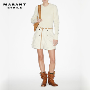 MARANT ETOILE GABYNE纯色圆领正肩针织羊毛混纺毛衫