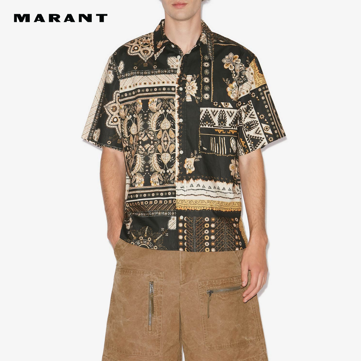 MARANT2025 GARLONN男女同款民族风度假复古衬衫短袖