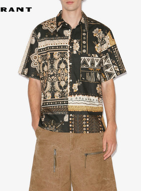 MARANT2025 GARLONN男女同款民族风度假复古衬衫短袖