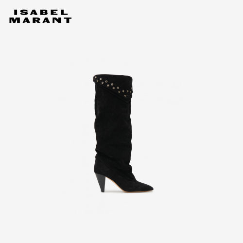 【26早秋新品】ISABEL MARANT LEZRA绒面革翻折软筒高跟靴