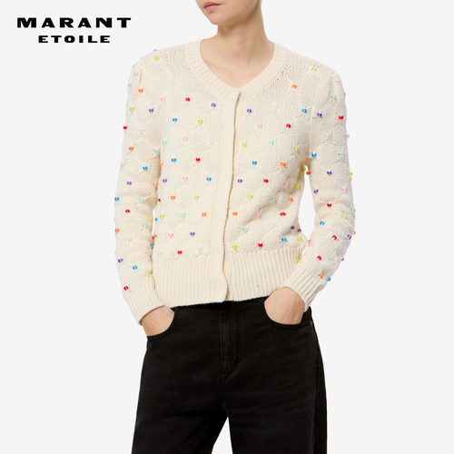 【26早秋新品】MARANT ETOILE PRIME珠饰羊毛混纺针织开衫