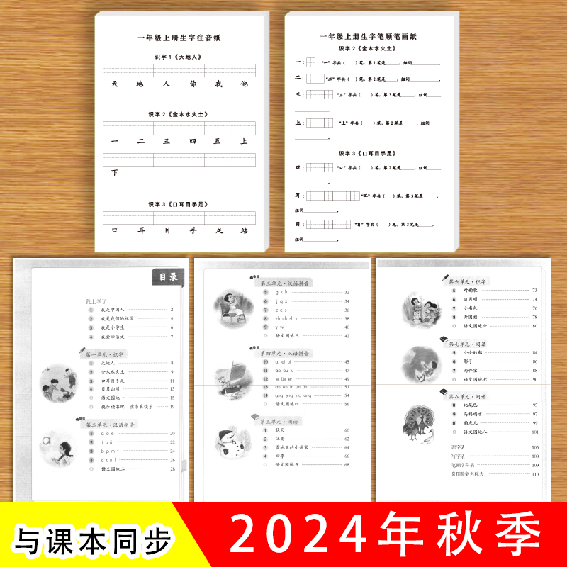 生字笔顺注音纸语文课本同步