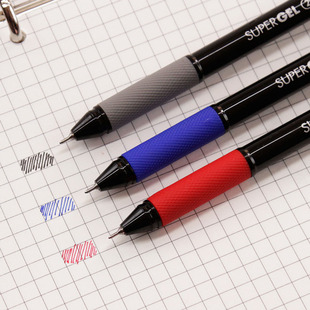 12支装韩国慕娜美supergel2052 中性笔针管学生考试水笔0.5mm签字笔半针管中性笔 monami慕那美黑色水性笔