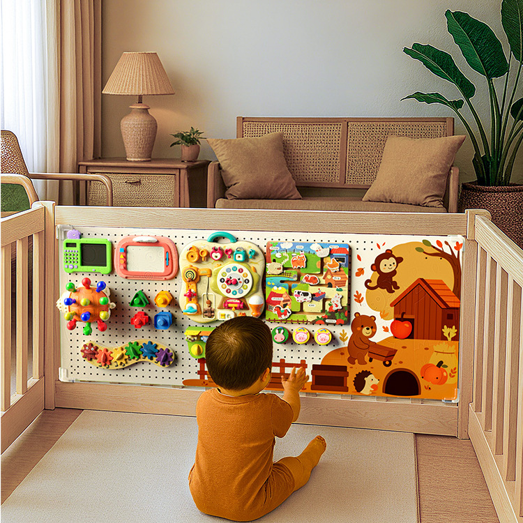 早教自制挂墙面婴幼儿益智玩具洞洞板宝宝忙碌板套餐围栏儿童蒙氏