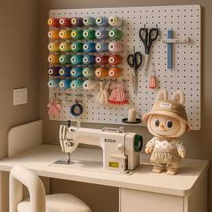 缝纫机线架洞洞板墙上收纳架手缝线置物宝塔托labubu衣服配件大全