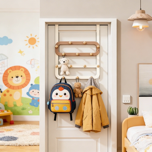 儿童衣帽架门后挂钩挂衣架加长高门卧室免打孔挂架门挂衣钩大衣服