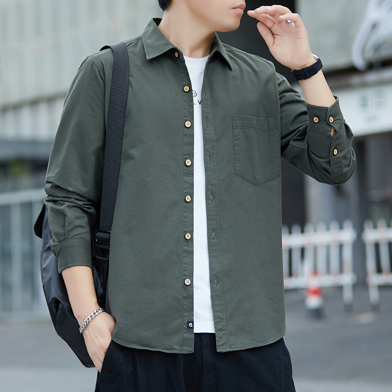 男士长袖衬衫2025新款春秋季上衣