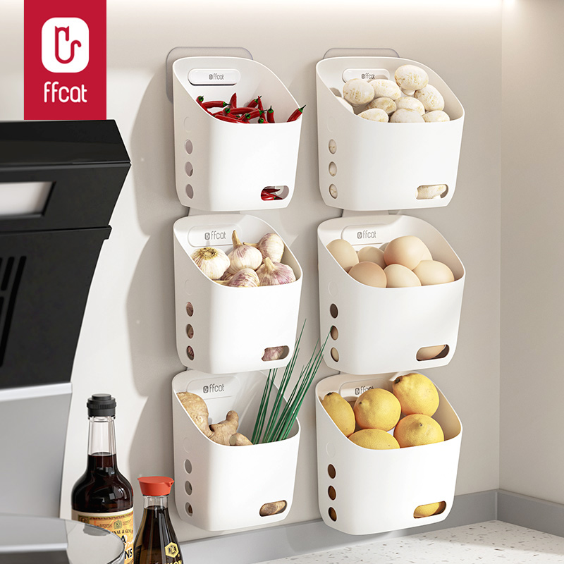 非非猫葱姜蒜收纳篮壁挂可叠挂