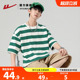 宽松半袖 潮流男士 美式 圆领短袖 回力条纹t恤男短袖 男夏季 2026新款