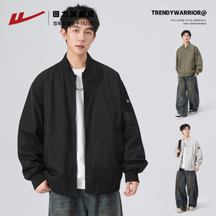 回力飞行员夹克外套男款秋冬季休闲男装加厚棉服美式工装棒球服