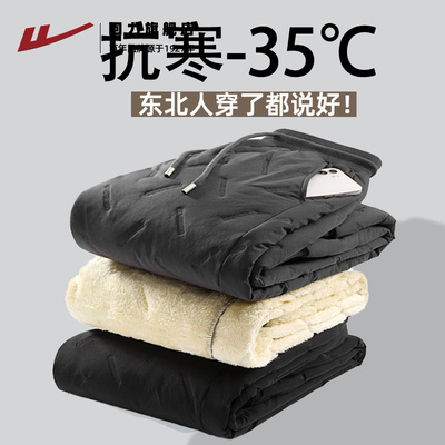 回力棉裤男款羽绒裤加绒加厚冬季