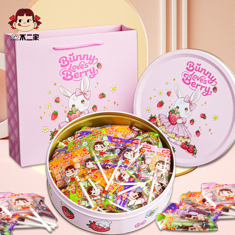 不二家棒棒糖礼盒儿童零食糖果送女友闺蜜圣诞节礼物水果味糖网红