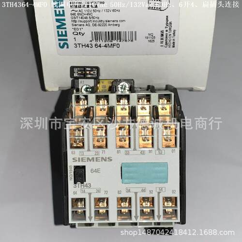 3TH4364-4MG1接触器 线圈电 压 1103TH4364-Vac 60Hz/9Vac6 520Hz