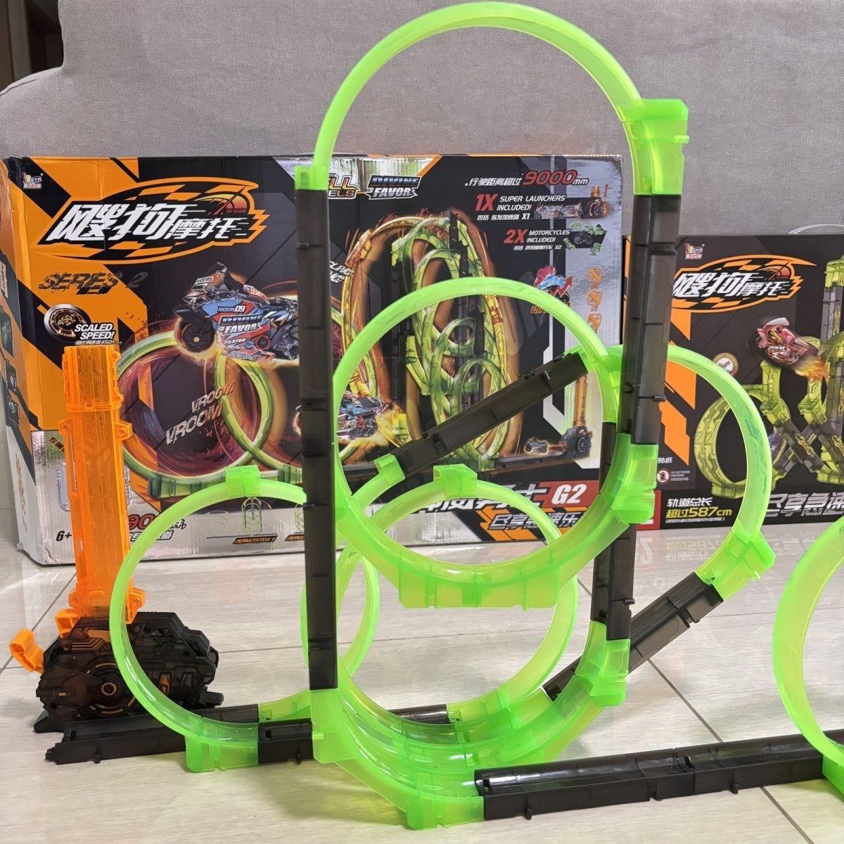 正版飕狗摩托车模型搜狗惯性黄金战车轨道儿童男孩玩具极昼狂风套