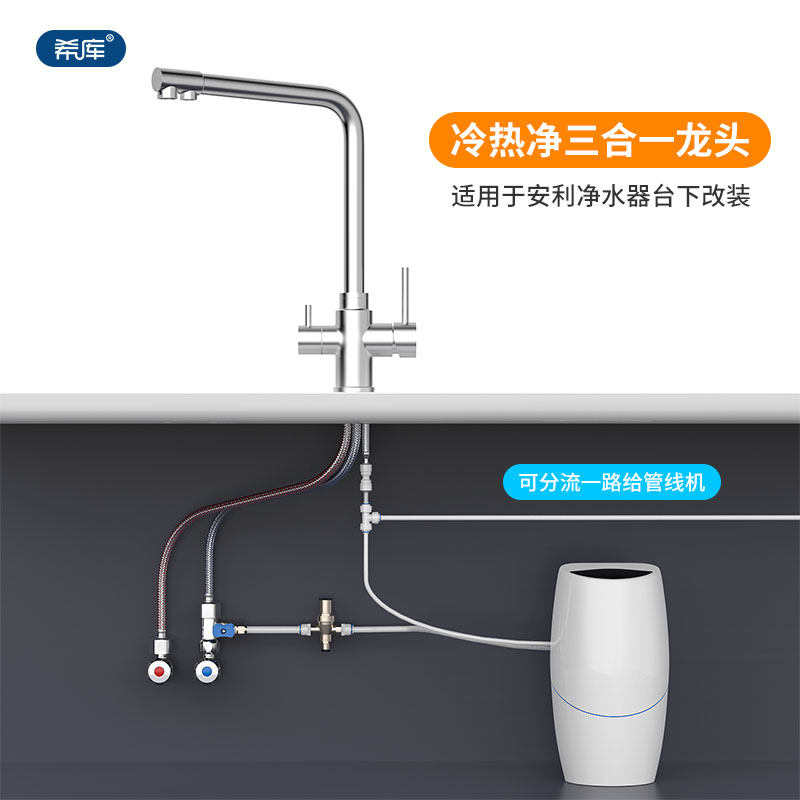 希库不锈钢冷热净水龙头减压适