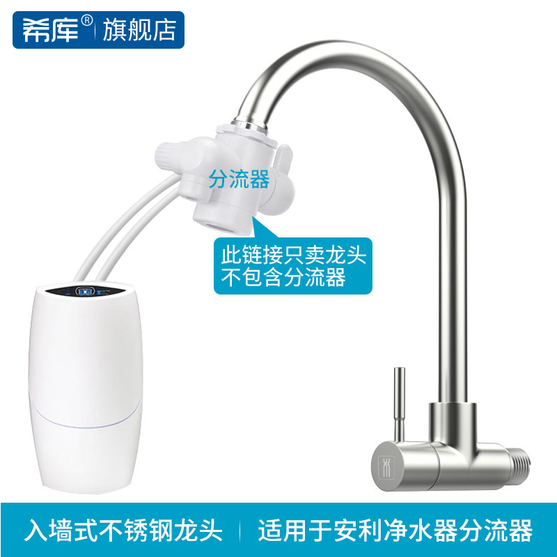 入墙式水龙头4分单冷304不锈钢水槽厨房洗菜盆龙头用于安利净水器