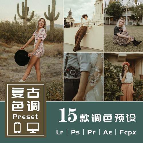 Lr预设PsPr调色转场复古色调人像胶片滤镜手机lightroom预设Lut