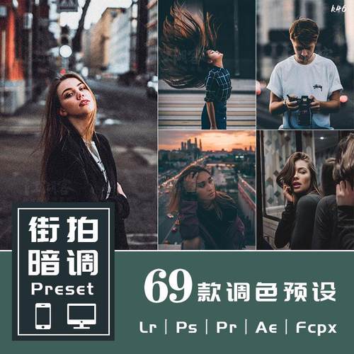 Lr预设PsPr调色转场街拍暗调人像胶片滤镜手机lightroom预设Lut
