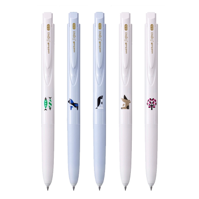 uni三菱北欧插画按动式中性笔