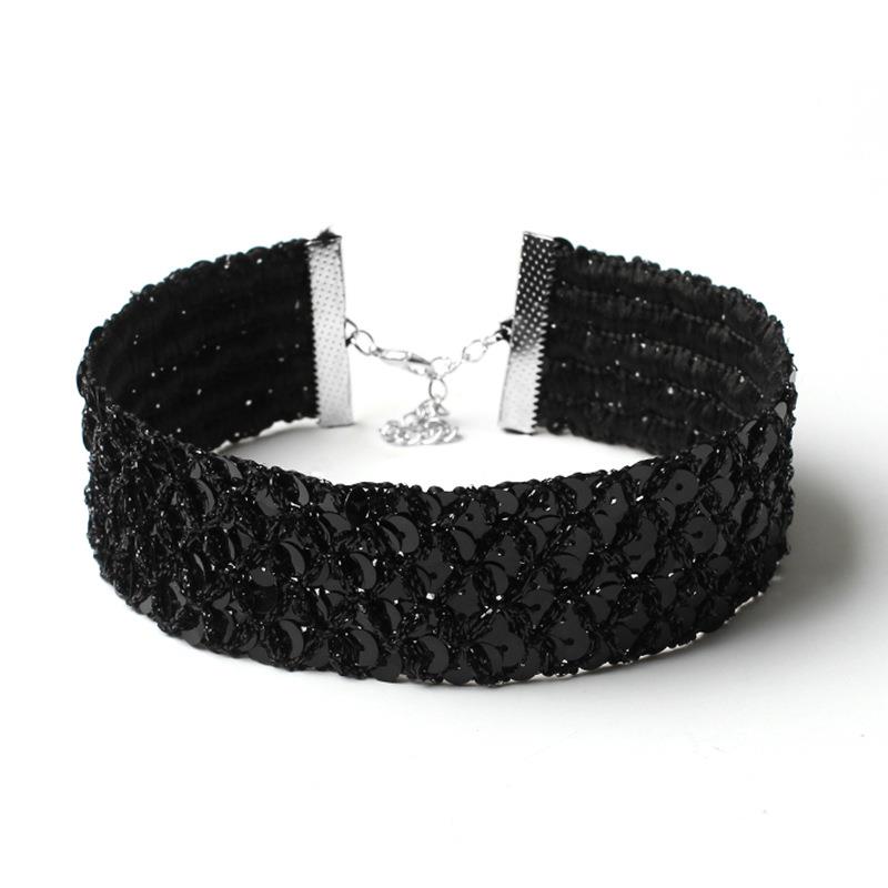 时尚颈部装饰宽边挡脖子饰品气质简约颈带遮疤痕短款颈链遮颈纹女