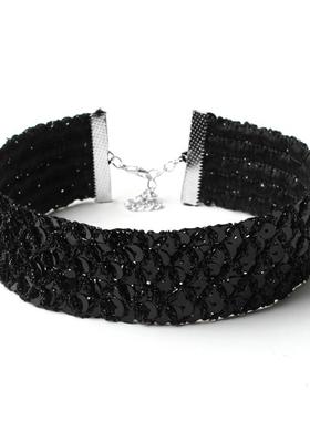 时尚颈部装饰宽边挡脖子饰品气质简约颈带遮疤痕短款颈链遮颈纹女