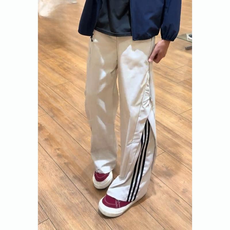 2026秋季新款休闲男士长裤直筒裤美式系绳百搭垂感运动风中腰裤子