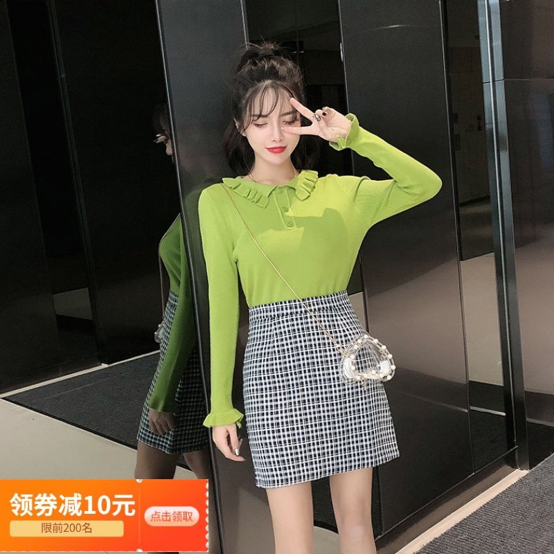 包芯纱秋装新款翻领长袖针织打底衫上衣女学生韩版修身木耳边毛衣|ruв категории плесень играть/Аниме/вокруг/cos/настольные игры, Косплей одежды/реквизит/услуги, Косплей женской одежды - от Buy2taobao.com для оказания профессиональной услуги покупки агента Taobao