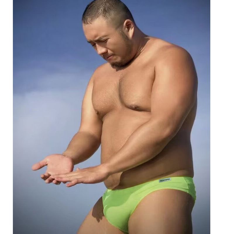 莫代尔中年壮熊男士三角内裤男单层高弹透气吸汗柔软丝滑三角短裤