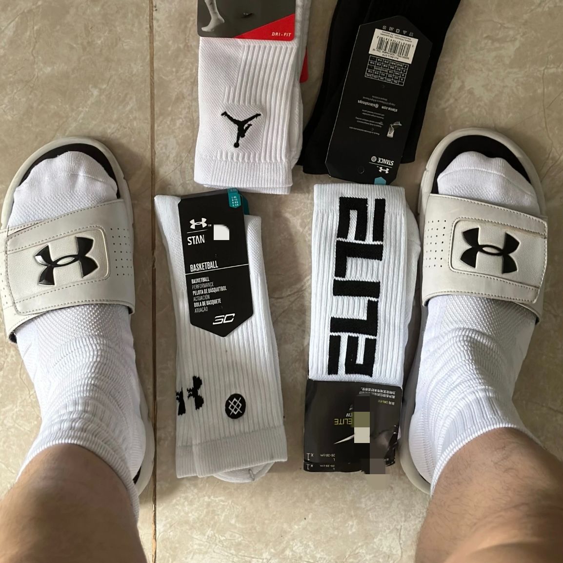 elite袜子美式中长筒体育生训练袜篮球运动袜毛巾底加厚情侣潮流