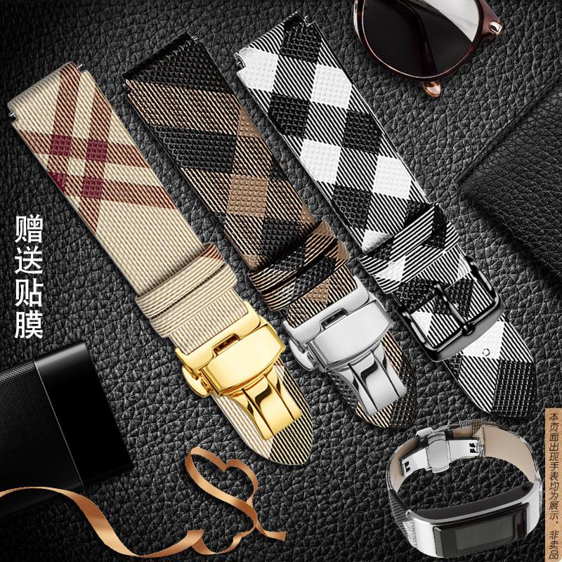 原厂代用华为B7B6B3智能运动手环帆布手表带b6摩卡棕B5曜石黑替换