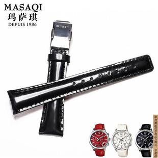 原厂代用适合卡西欧真皮表带SHN 4A5010女士手表带18mm白红 5020L