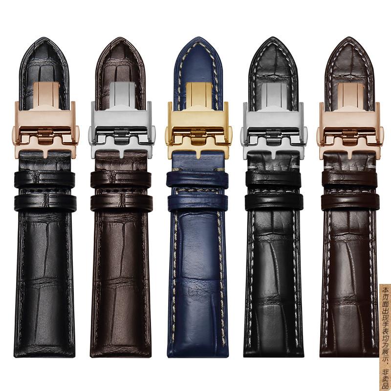 原厂代用鳄鱼皮表带浪琴康卡斯康铂博雅L2L4名匠鳄鱼皮表链男