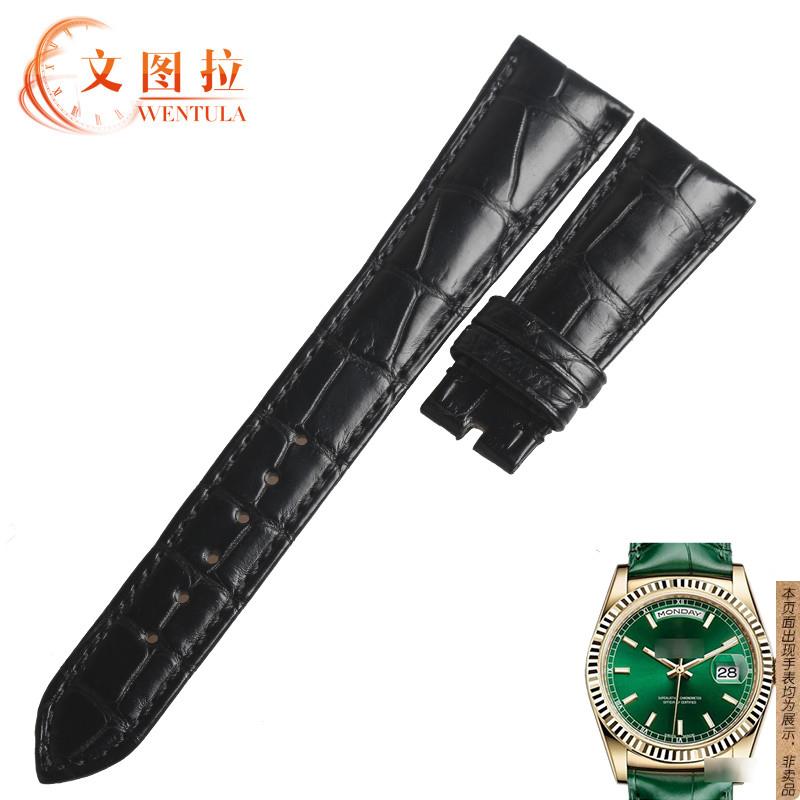 原厂代用美洲鳄鱼皮劳力士星期日历型118138专用手表带皮表带