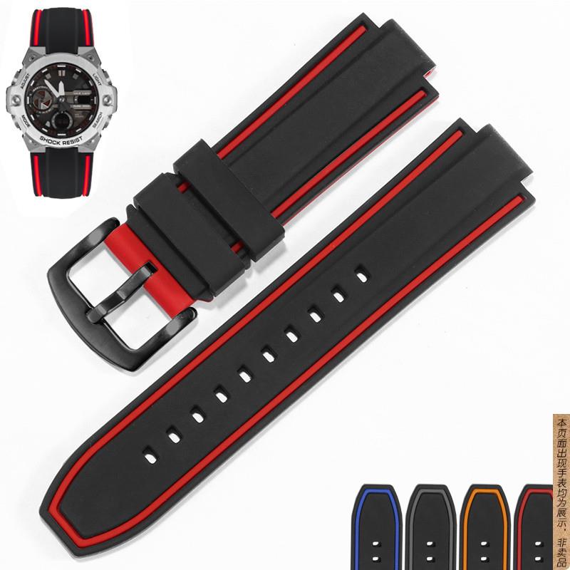 原厂代用卡西欧橡胶硅胶手表带GST-B400B200钢铁之心凸口树脂表链