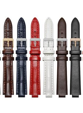 原厂代用心月系列真皮表带女士L8.116鳄鱼纹凸口月相浪琴表带